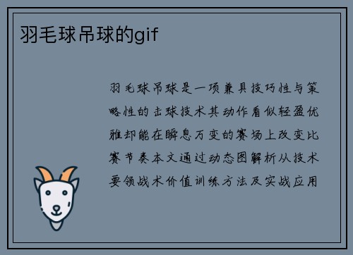 羽毛球吊球的gif